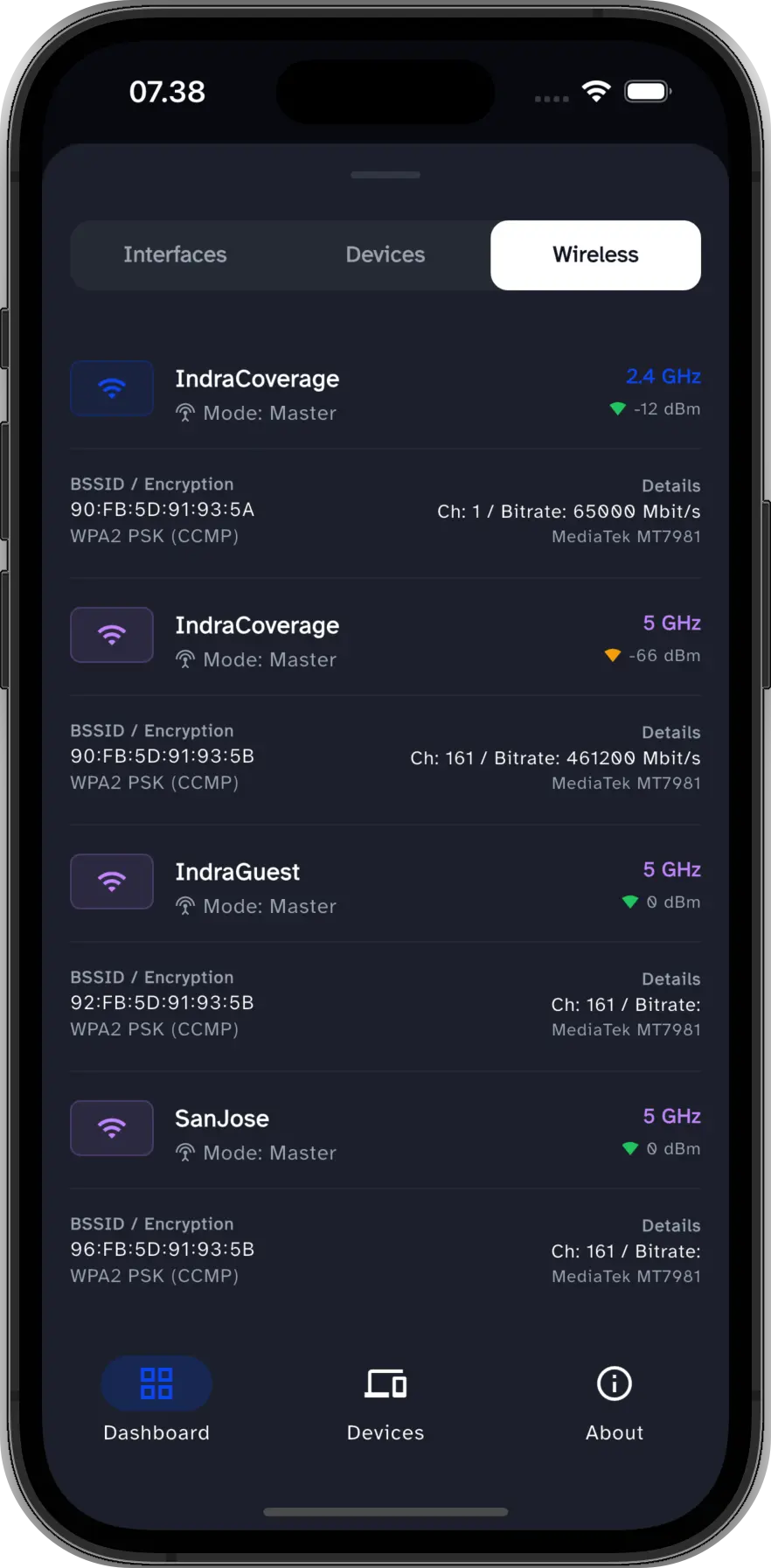 Wireless Interface Settings