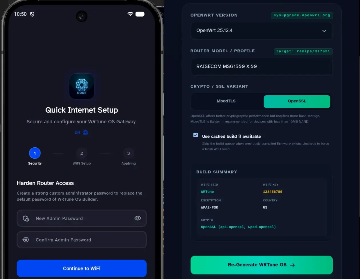WRTune QIS wizard